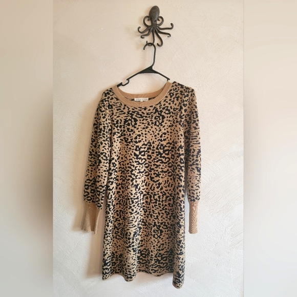 Madison + Hudson Cheetah Animal Print Sweater Dress size Large - Picture 1 of 7